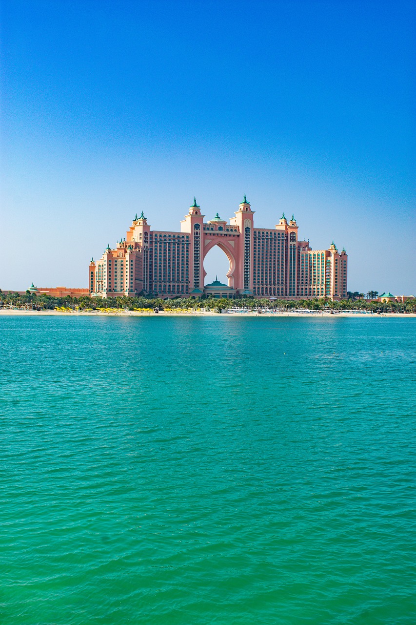 atlantis the palm, dubai, atlantis, hotel, landmark, architecture, emirates, luxury, building, travel, ocean, sea, tourism, nature, summer, beach